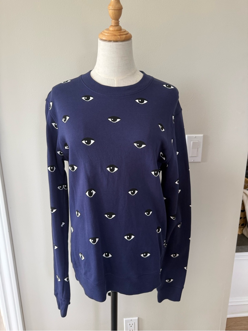 Kenzo Men’s Navy Eye Motif Crewneck Sweater